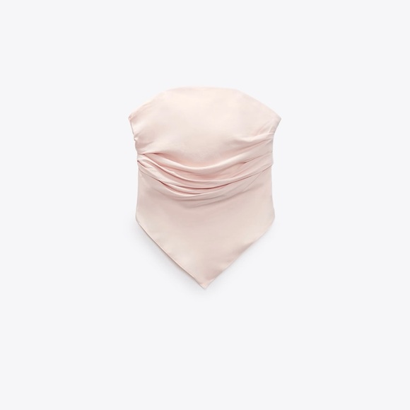 Zara Strapless Satin Scarf Top - Picture 1 of 2